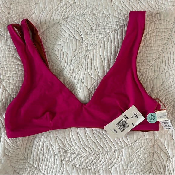 L*Space Reversible One Wave Bikini Top Pink/Burnt Orange XL NWT - Picture 7 of 8